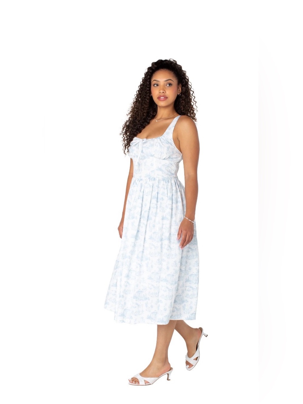 NWT Bridgerton Celebrity Pink Basque Waist Midi Toile - Picture 3 of 9
